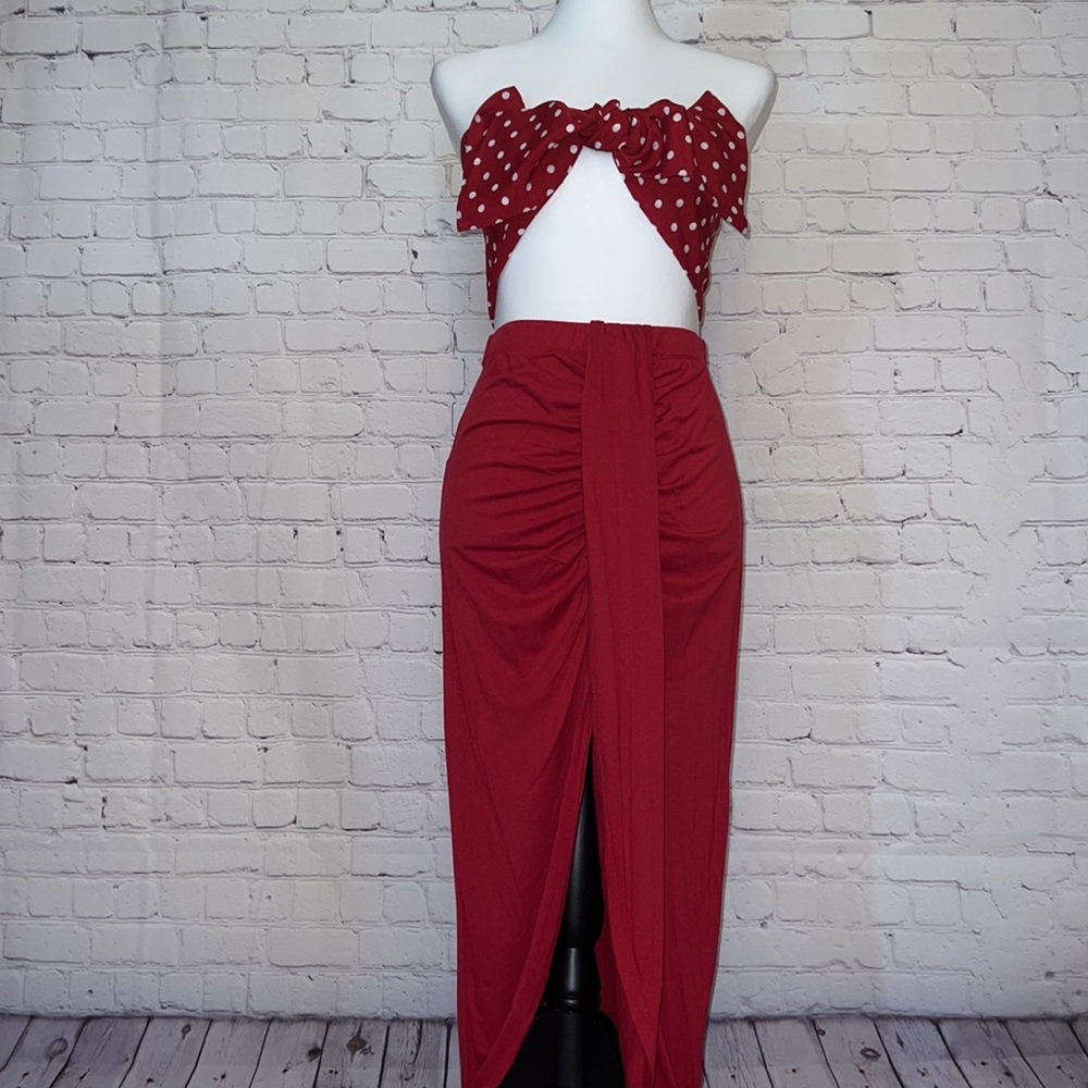 Ruched Bodycon MIdi Maxi Skirt